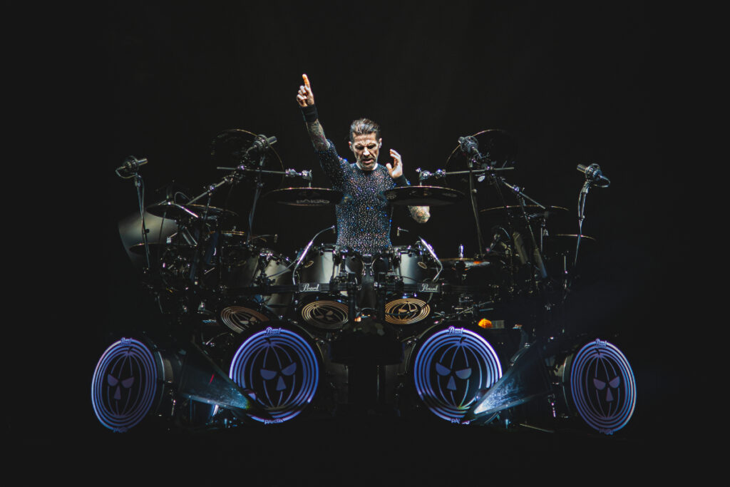 Helloween live in Prague 2025. Dani Loble during the drum solo. Captured by official photographer Jovan Ristić