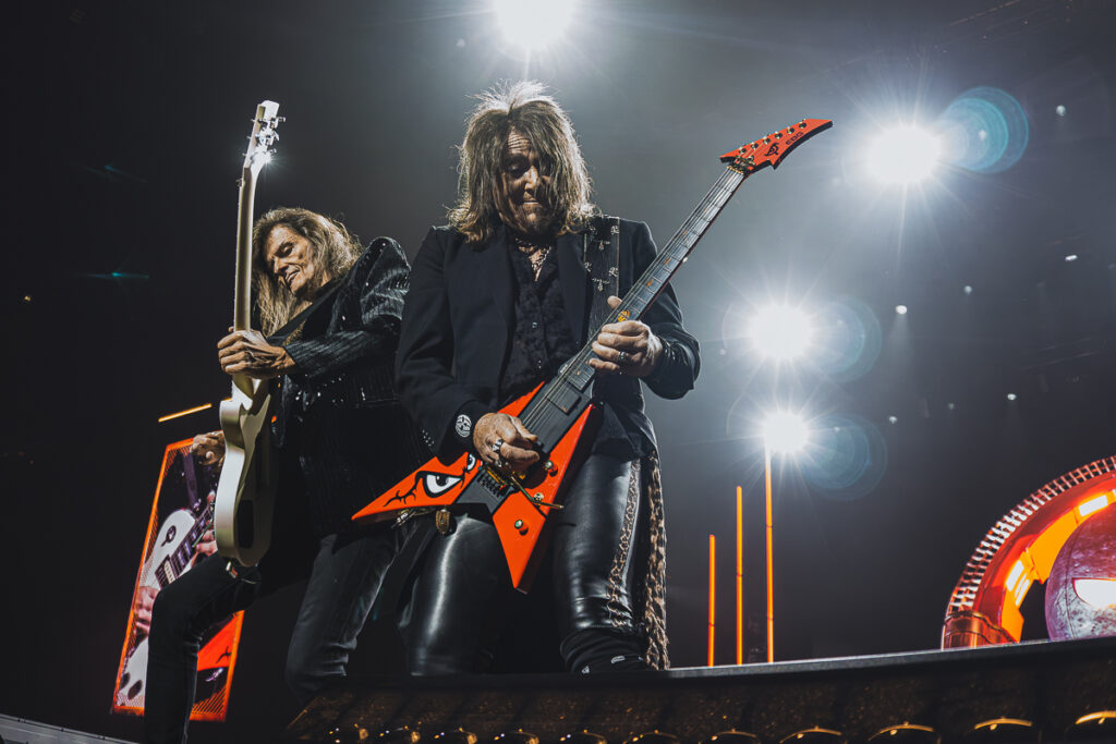 Helloween live in Prague 2025. Kai Hansen & Michael Weikath playing guitars. Captured by official photographer Jovan Ristić
